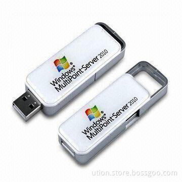 USB Flash Drive with 1 to 32GB Capacities, Plastic Design, Supports USB 2.0 Interface and Free logo